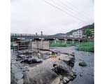 鳥取県三朝温泉 河川敷の露天風呂